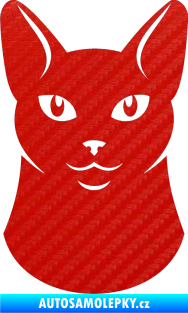 Samolepka Kočka 005 levá 3D karbon červený
