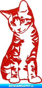 Samolepka Koťátko 006 levá 3D karbon červený