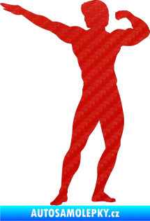Samolepka Kulturista 006 levá 3D karbon červený