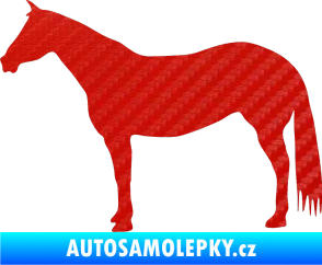 Samolepka Kůň 007 levá 3D karbon červený