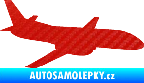 Samolepka Letadlo 004 pravá 3D karbon červený