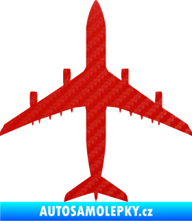 Samolepka Letadlo 005 3D karbon červený