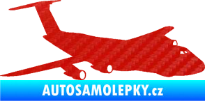 Samolepka Letadlo 008 pravá 3D karbon červený