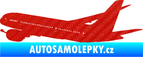 Samolepka Letadlo 009 levá 3D karbon červený