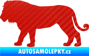 Samolepka Lev 001 levá 3D karbon červený