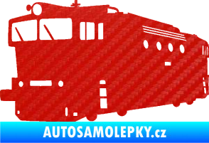 Samolepka Lokomotiva 001 levá 3D karbon červený