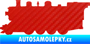 Samolepka Lokomotiva 002 levá 3D karbon červený