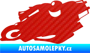 Samolepka Motorka 007 levá silniční motorky 3D karbon červený