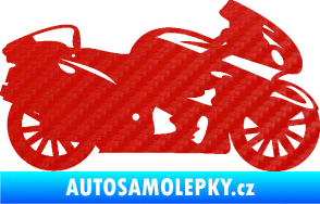 Samolepka Motorka 048 pravá silniční 3D karbon červený