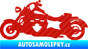 Samolepka Motorka 056 levá 3D karbon červený