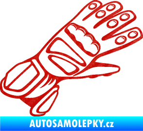 Samolepka Motorkářské rukavice 002 pravá 3D karbon červený