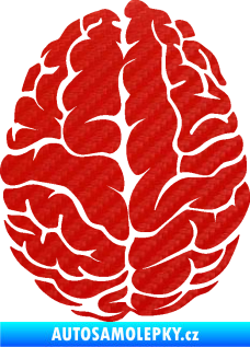 Samolepka Mozek 001 levá 3D karbon červený