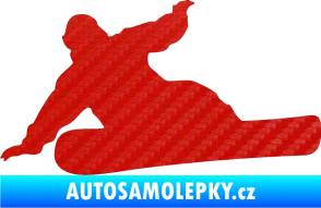 Samolepka Snowboard 001 levá 3D karbon červený