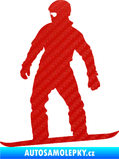 Samolepka Snowboard 024 levá 3D karbon červený