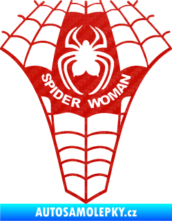 Samolepka Spider woman pavoučí žena 3D karbon červený