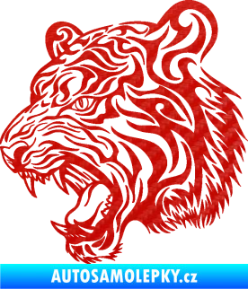 Samolepka Tygr 007 levá 3D karbon červený