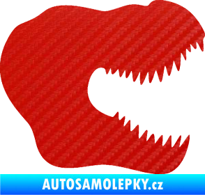 Samolepka Tyrannosaurus Rex lebka 001 pravá 3D karbon červený