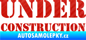 Samolepka Under construction nápis 3D karbon červený