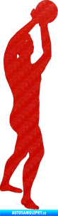 Samolepka Voleybal 012 pravá 3D karbon červený