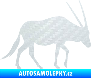 Samolepka Antilopa 001 pravá 3D karbon bílý