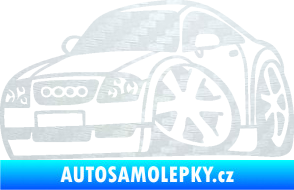 Samolepka Audi TT karikatura levá 3D karbon bílý