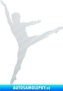 Samolepka Balet tanečník 001 levá 3D karbon bílý