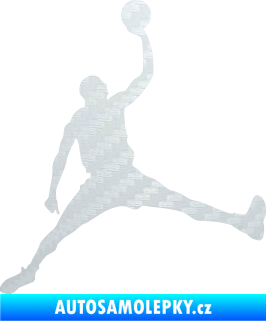 Samolepka Basketbal 016 pravá 3D karbon bílý