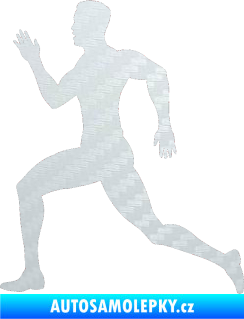Samolepka Běžec 003 levá 3D karbon bílý