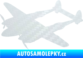 Samolepka Bombardovací letoun Lockheed  P38 lighting levá 3D karbon bílý
