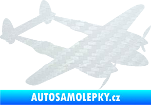 Samolepka Bombardovací letoun Lockheed  P38 lighting pravá 3D karbon bílý