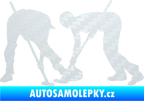 Samolepka Curling team 002 levá 3D karbon bílý