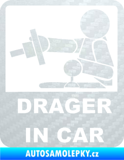 Samolepka Drager in car 004 3D karbon bílý