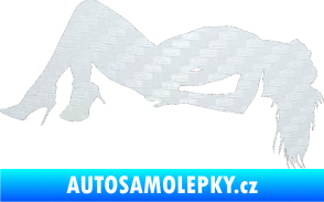 Samolepka Erotická žena 035 levá 3D karbon bílý
