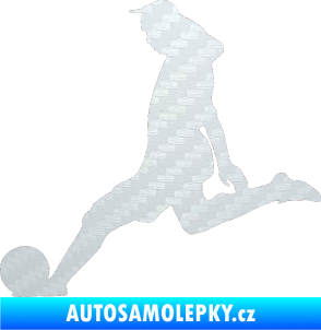 Samolepka Fotbalista 010 levá 3D karbon bílý