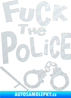 Samolepka Fuck the police 002 3D karbon bílý