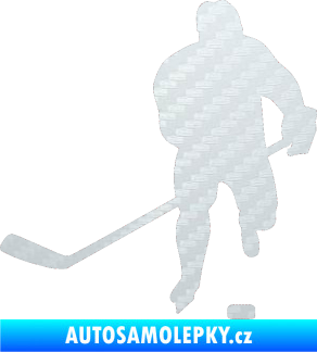 Samolepka Hokejista 008 levá 3D karbon bílý