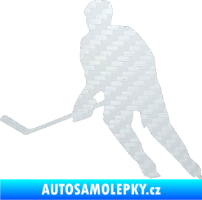 Samolepka Hokejista 013 levá 3D karbon bílý