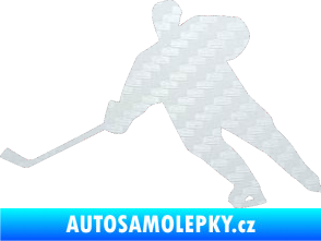Samolepka Hokejista 014 levá 3D karbon bílý