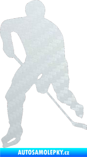 Samolepka Hokejista 022 levá 3D karbon bílý