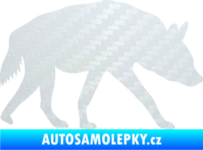 Samolepka Hyena 001 pravá 3D karbon bílý
