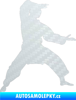 Samolepka Karate 006 pravá 3D karbon bílý