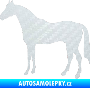 Samolepka Kůň 004 levá 3D karbon bílý