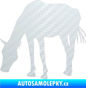 Samolepka Kůň 008 levá 3D karbon bílý