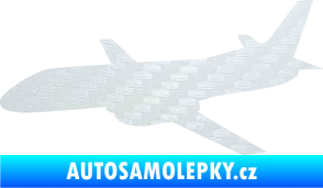 Samolepka Letadlo 004 levá 3D karbon bílý