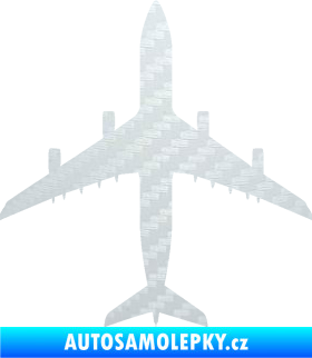 Samolepka Letadlo 005 3D karbon bílý