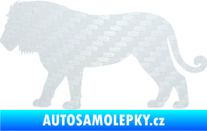 Samolepka Lev 001 levá 3D karbon bílý