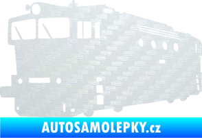 Samolepka Lokomotiva 001 levá 3D karbon bílý