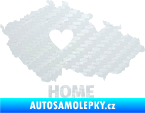 Samolepka Mapa České republiky 004 home 3D karbon bílý