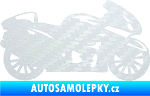 Samolepka Motorka 048 pravá silniční 3D karbon bílý
