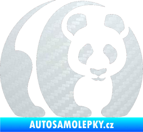 Samolepka Panda 001 pravá 3D karbon bílý